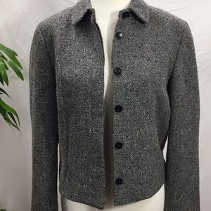Zanella Black And White Italian Tweed Jacket